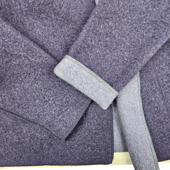 Willie Smith Petite Blue 2-Tone Open Front Wool Stretch Cardigan Size PL - Picture 6 of 10